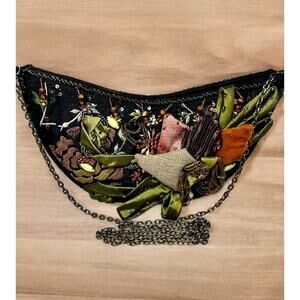 Vintage Mary Frances Silk Embroidered Floral Crossbody Bag